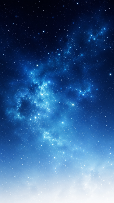 参考原图风格，生成另一张渐变星空蓝色星云满天星星空竖版海报，深蓝色到白色渐变背景，保留星云和星星的效果，和原图有不同的星云分布预览效果