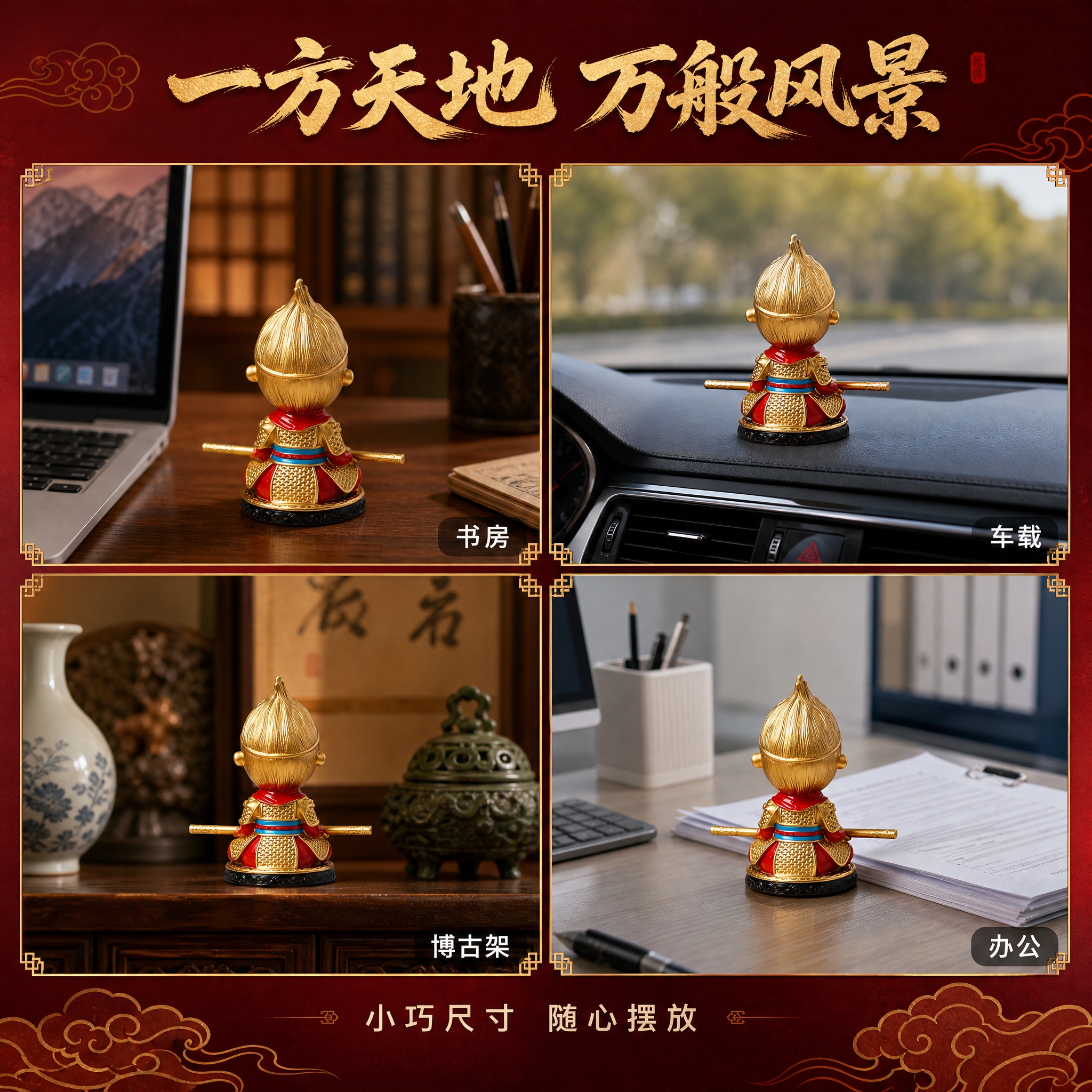 [主图-4] 多场景宫格图，展示手办在不同空间场景中的摆放效果… - 图片创意预览