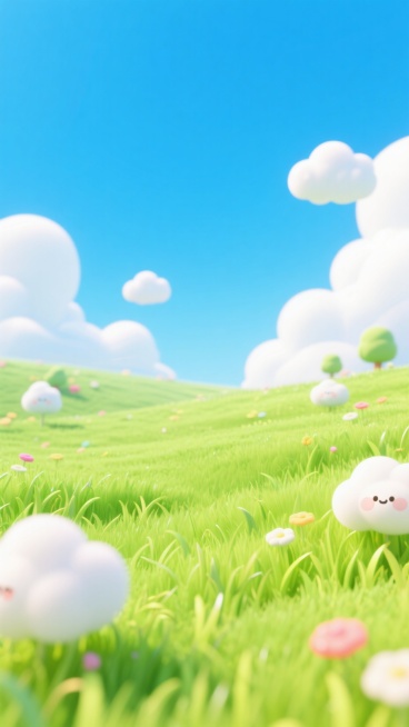 蓝天白云草地预览效果