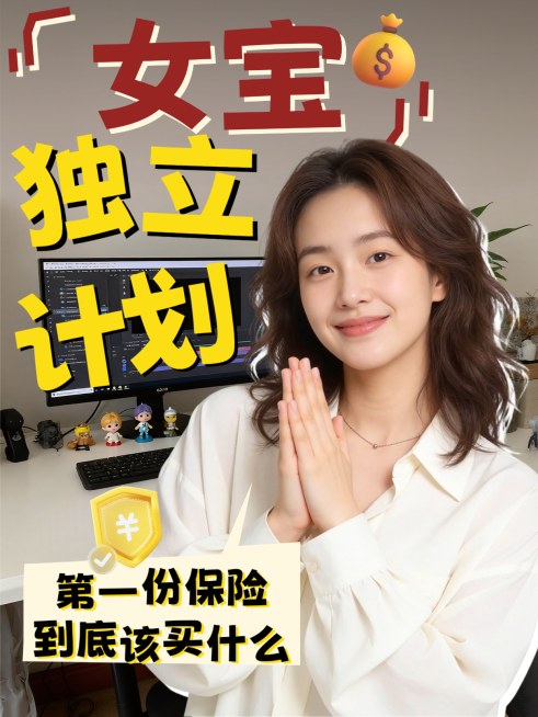 金融保险育儿教育健康保障指南人像小红书封面预览效果