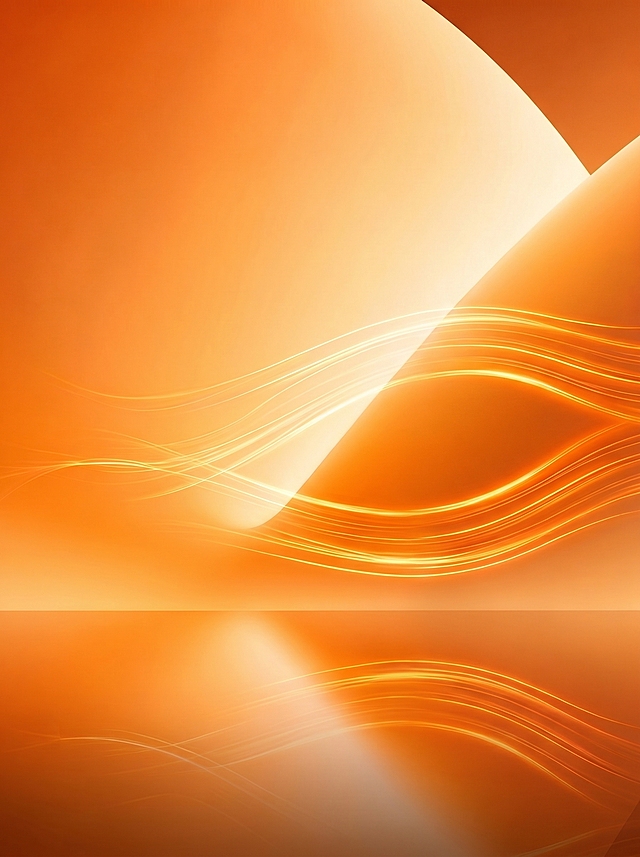 去掉原图中的门窗产品，保留原有暖橙色渐变背景、发光流线和反光地面效果，保持整体风格不变，生成一张3:4比例的竖图