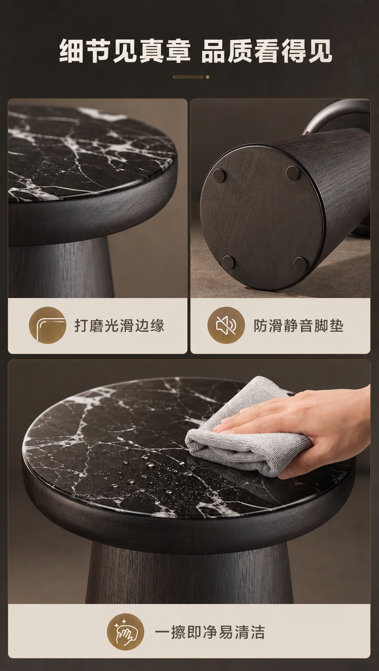 [商品] 使用【图1】DC-6603B小圆几；保留圆形宝格丽黑… - 图片创意预览