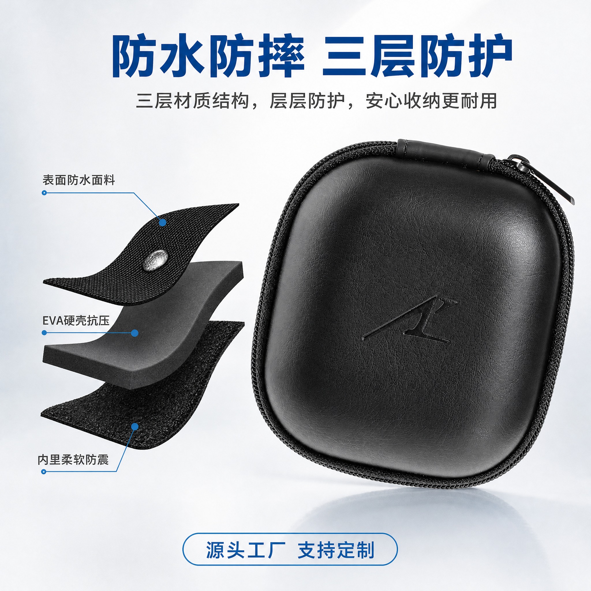 [主图-2] 松下小方盒剃须刀收纳包 材质结构展示，突出防水防… - 图片创意预览