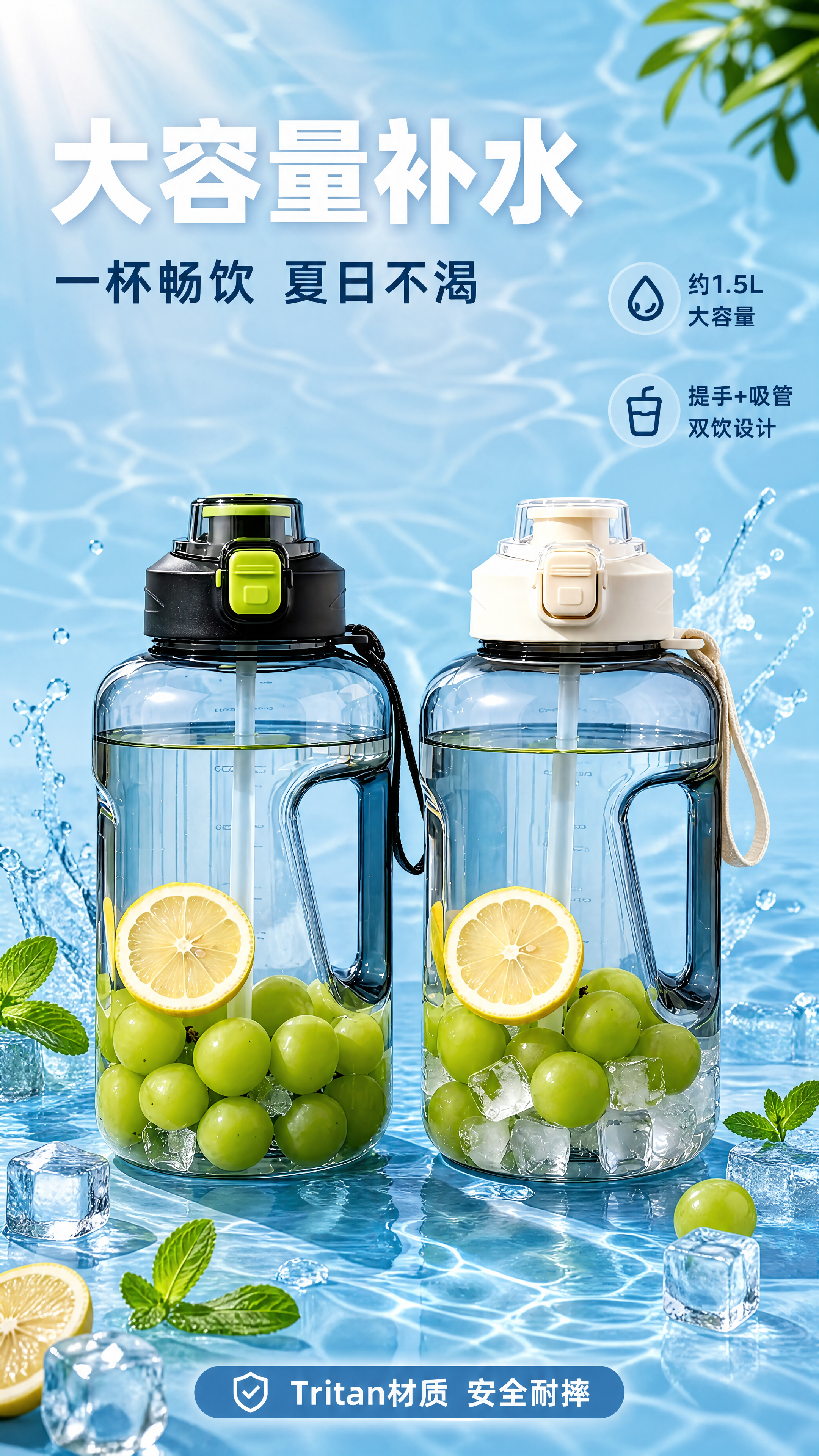 [第6张重制] 详情页单品展示-大容量吨吨杯。本张使用【图5】… - 图片创意预览