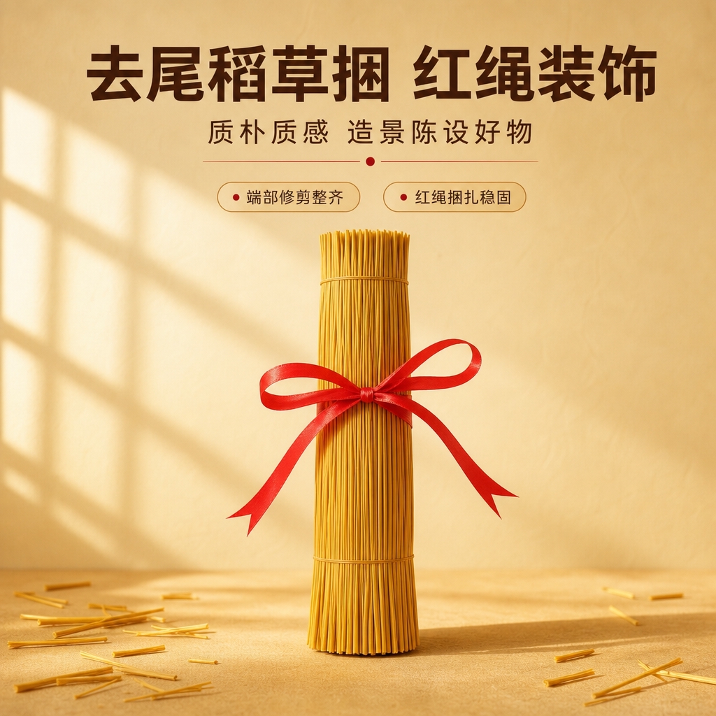 [商品] 使用【图1】去尾稻草捆红绳装饰捆；保留稻秆金黄色泽、… - 图片创意预览