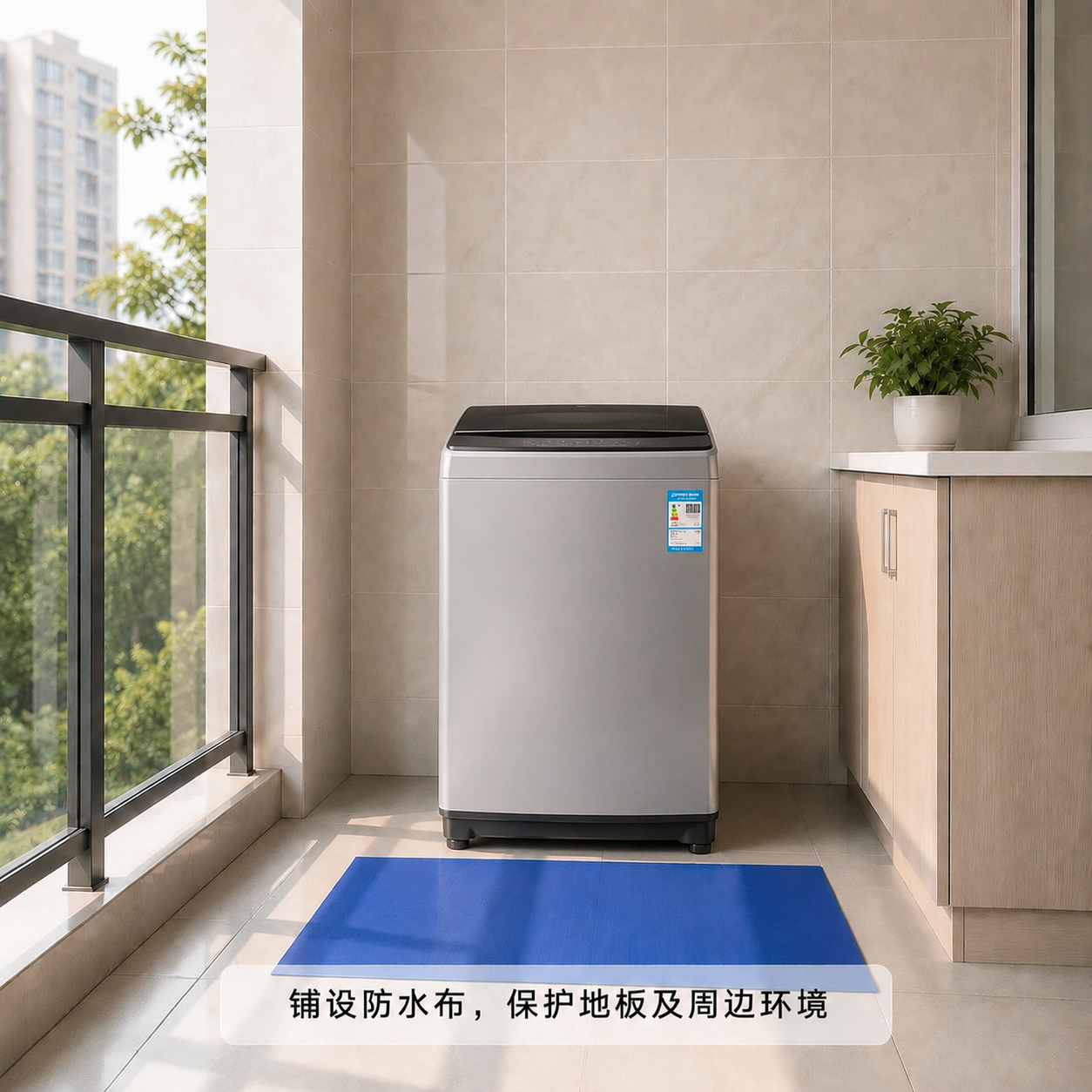 图生图，将画面中的滚筒洗衣机替换为波轮洗衣机（顶开式上翻盖洗衣… - 图片创意预览