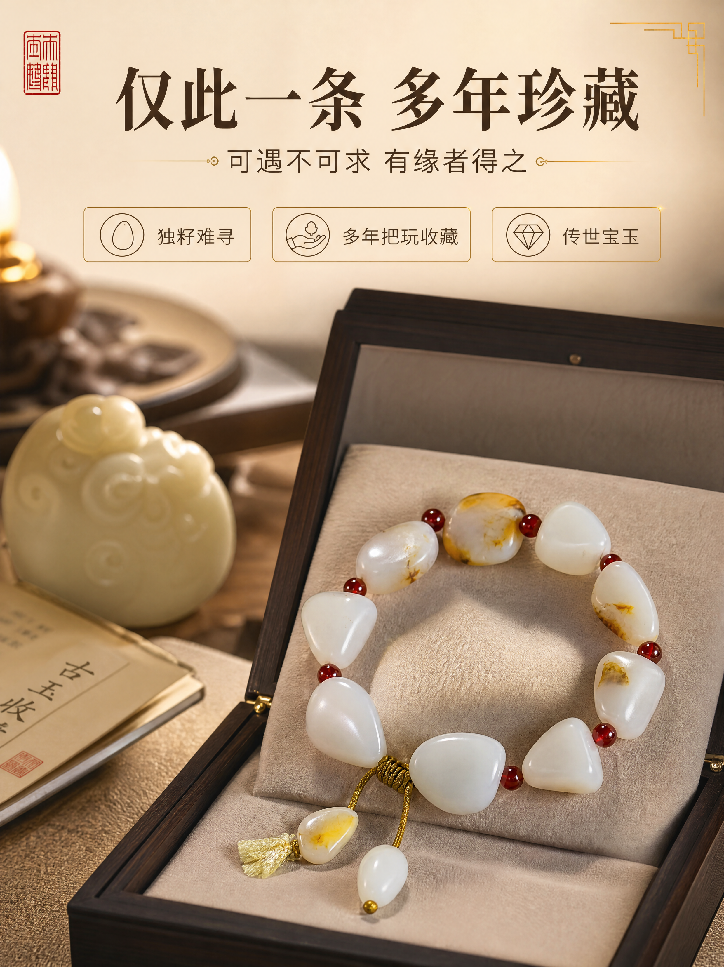 [商品] 使用【图2】独籽手链角度：保留整体串制结构、暖白脂白… - 图片创意预览
