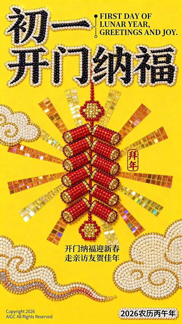 闪亮奢华的珠绣2026初一