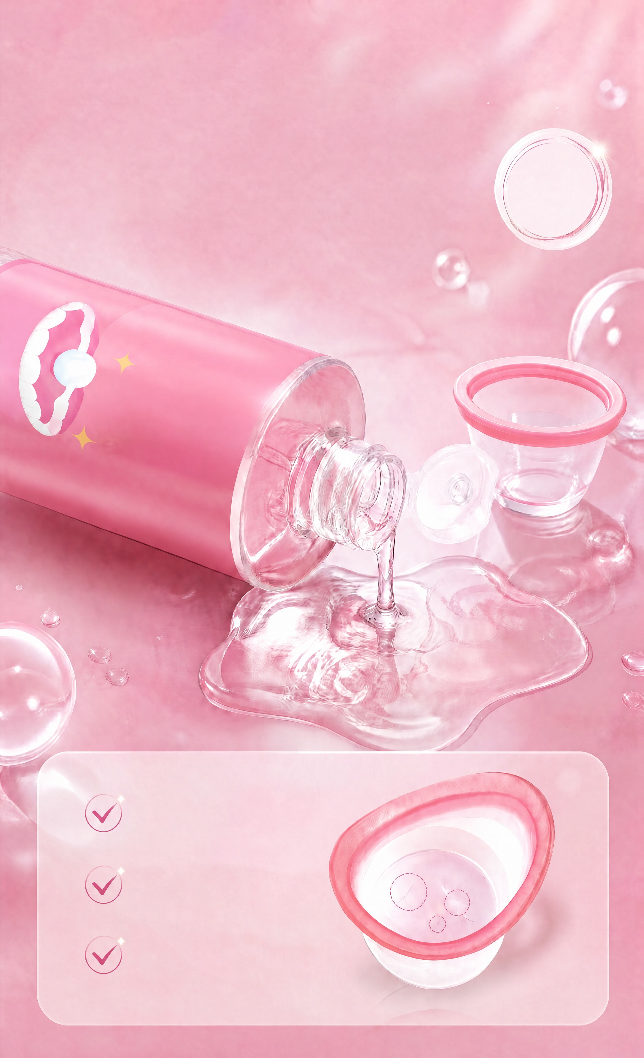 背景、产品瓶身形状/倾斜角度/位置、液体流出效果、洗眼杯、气泡… - 图片创意预览