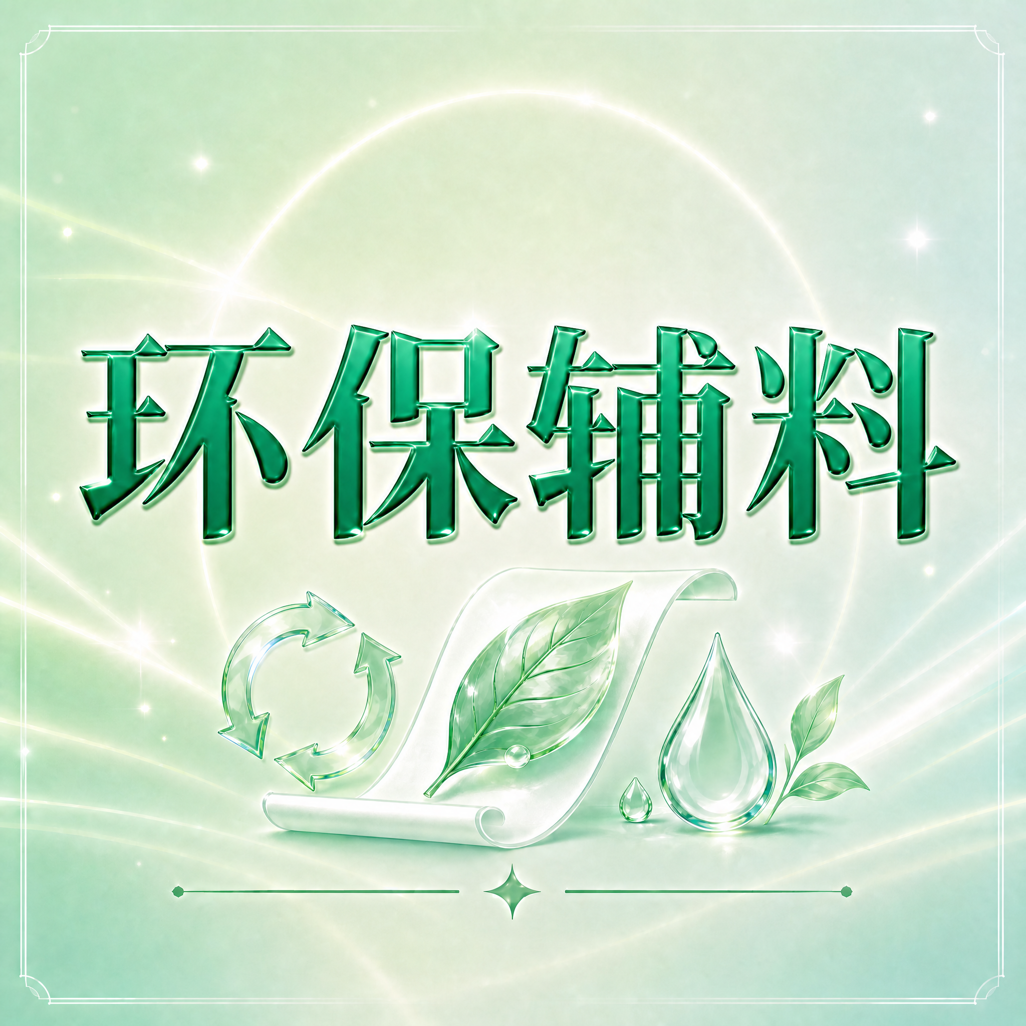 将图片中"环保辅料"的文字颜色更换为醒目的深祖母绿色（翡翠绿）… - 图片创意预览