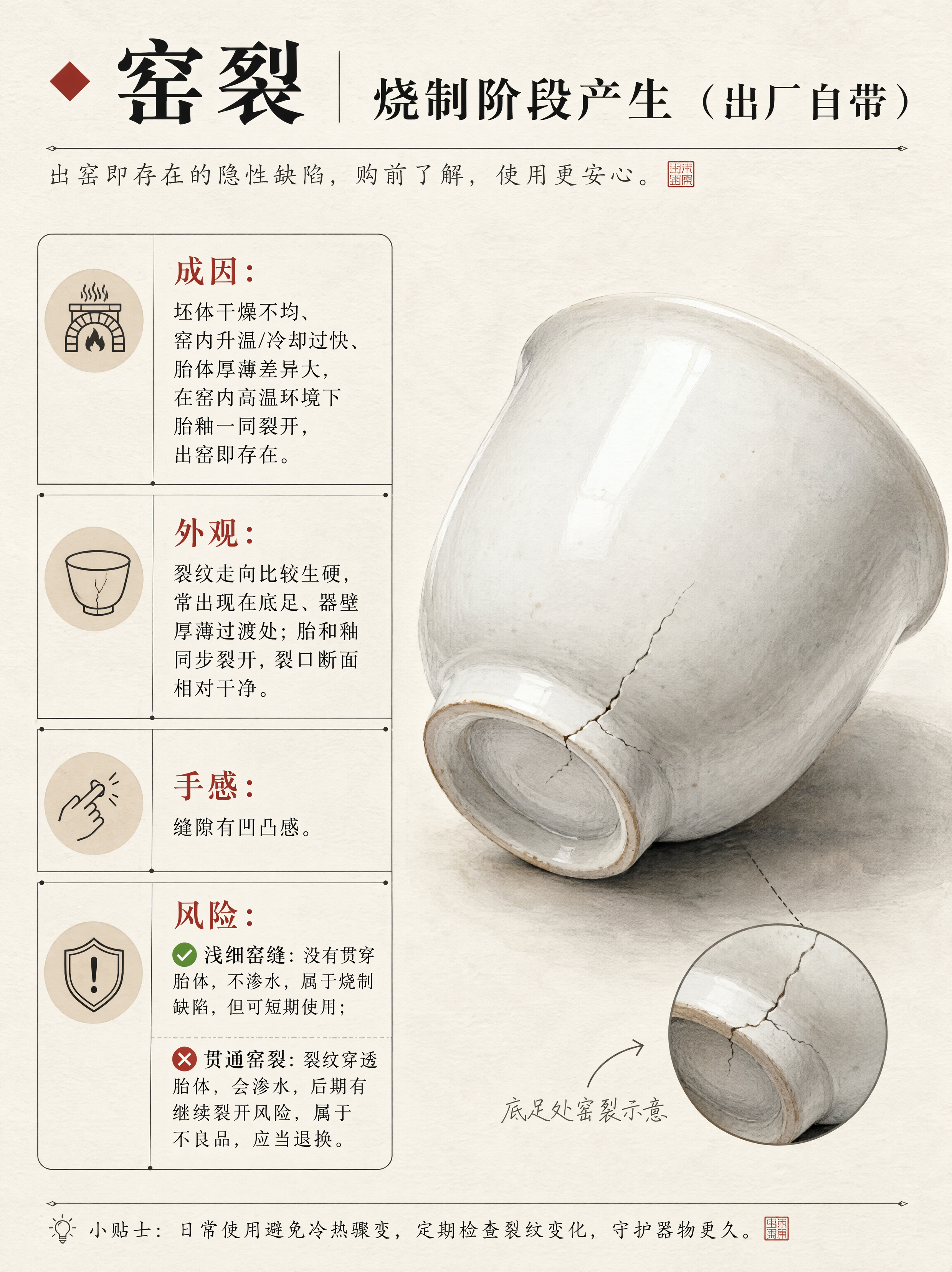 小红书陶瓷科普内页图，窑裂知识详解，杂志海报风，版式精美，小红… - 图片创意预览