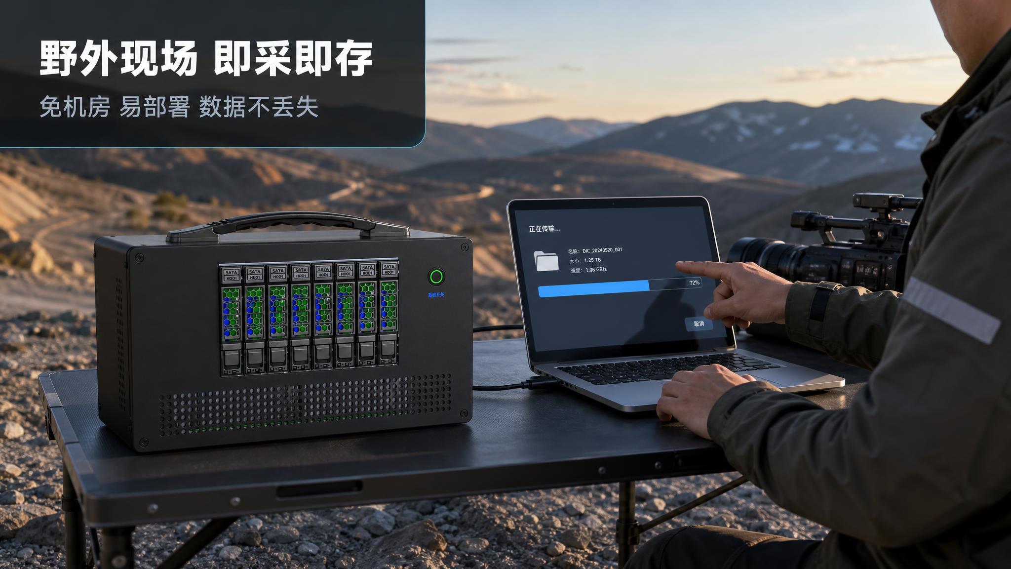 [主图-4] HS-BX08便携全闪NAS 野外真实使用场景图… - 图片创意预览