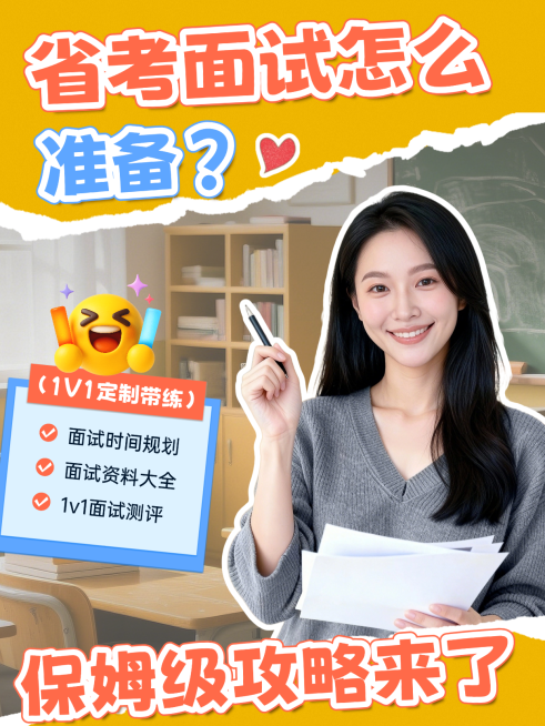 省考面试人物小红书封面预览效果