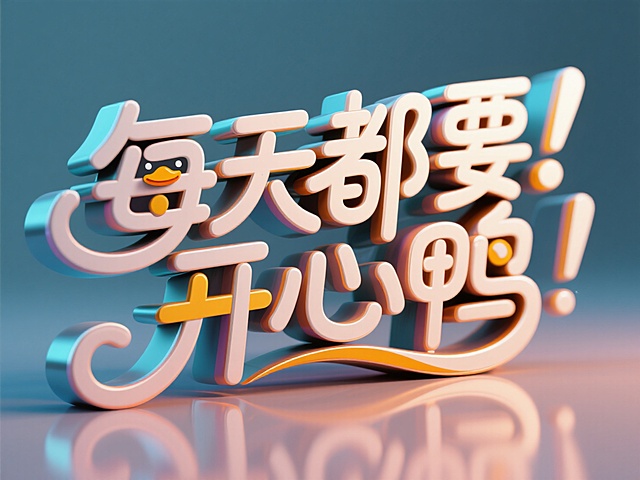 3D风可爱设计，大字醒目，融入萌趣鸭元素，传递每日好心情。