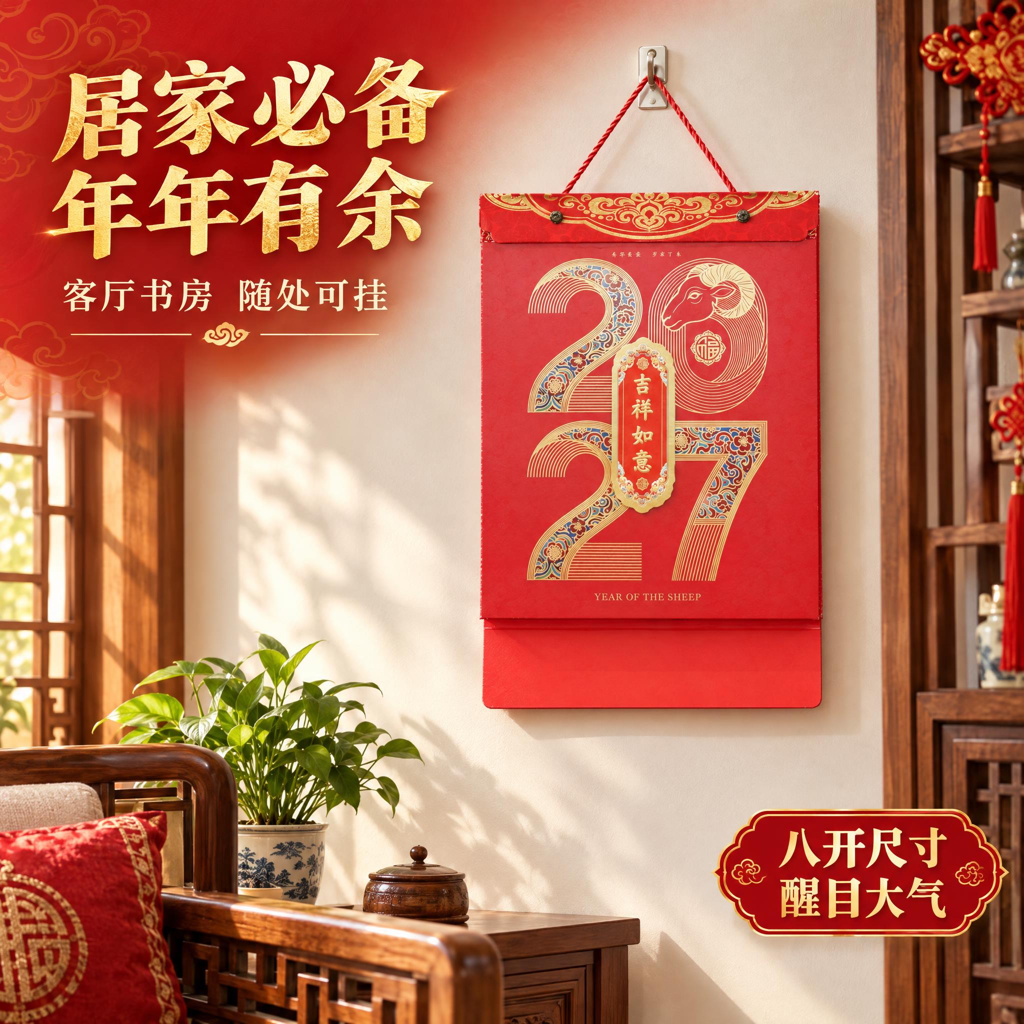 [主图-4] 场景与使用体验，展示撕历挂在家中墙面的真实使用场… - 图片创意预览
