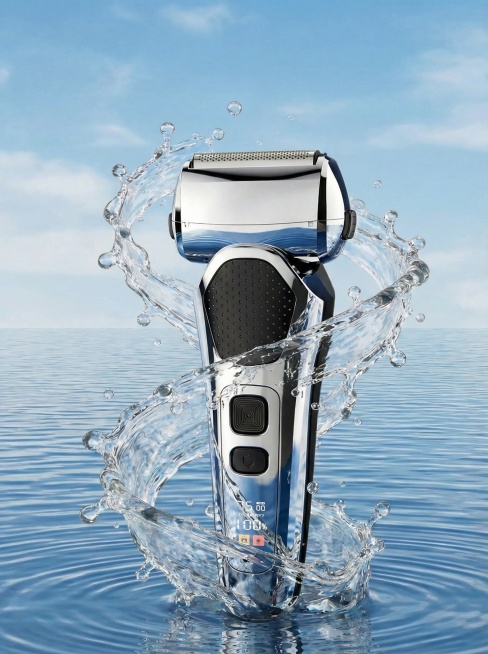 增强剃须刀的金属质感，提升金属表面的光泽度与反光细节预览效果