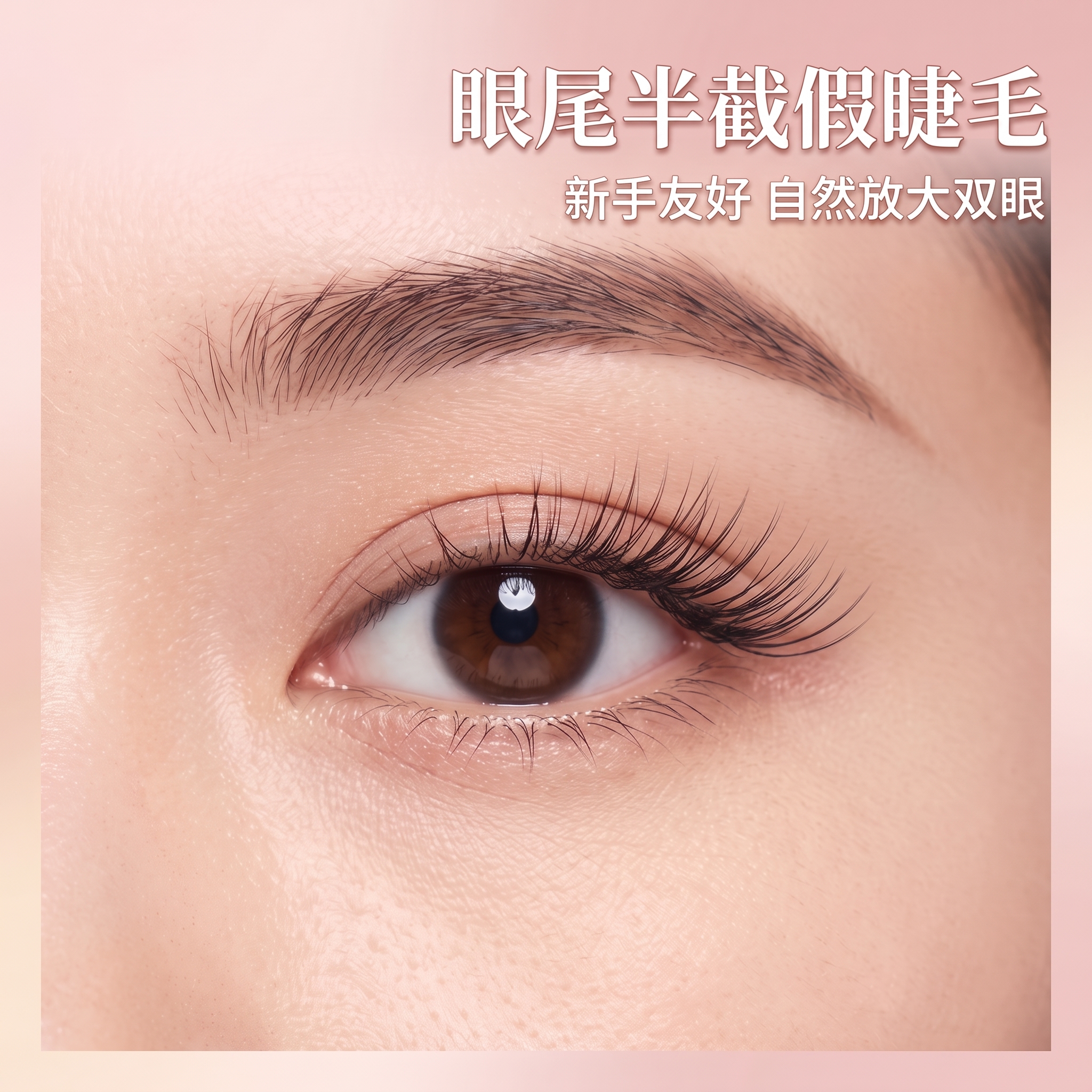 基于参考图重新生成，眼尾半截假睫毛改为加长款效果。保持原构图、… - 图片创意预览