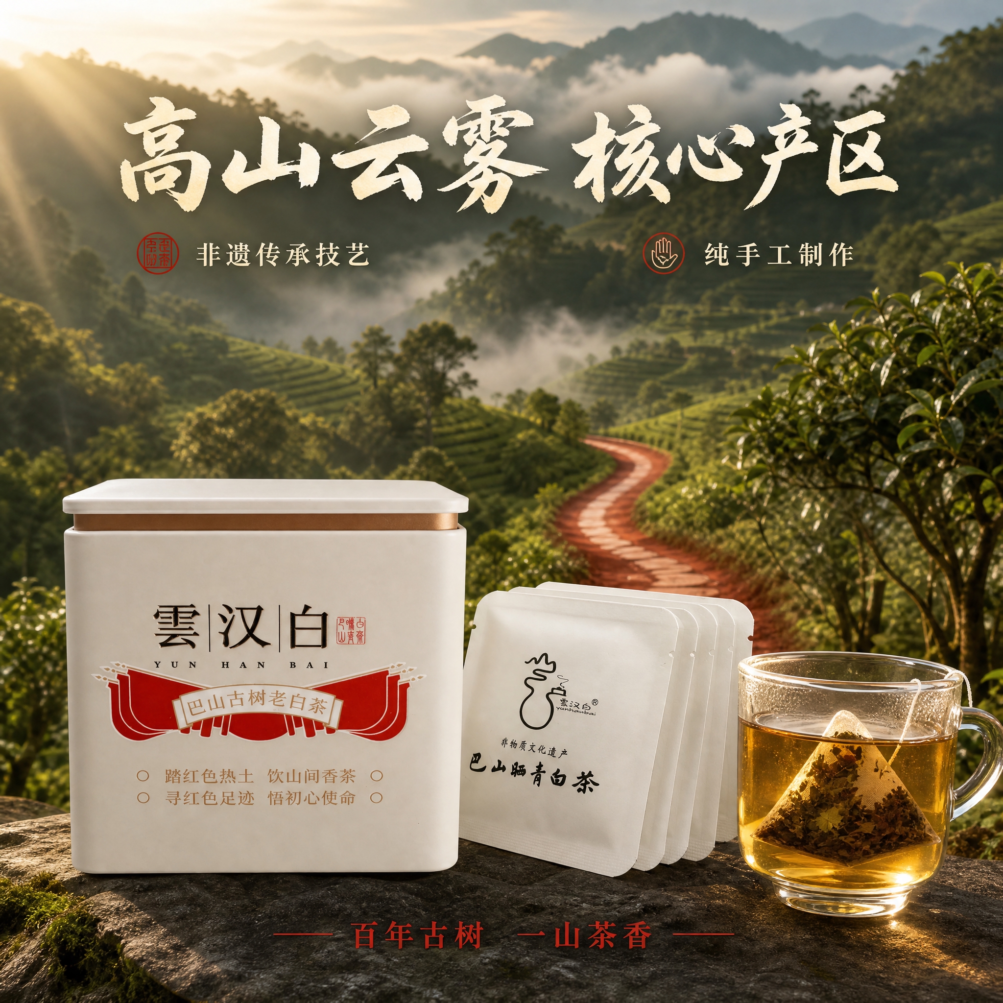 [主图-2] 产地溯源与非遗工艺图，核心任务：展示高山云雾古树… - 图片创意预览