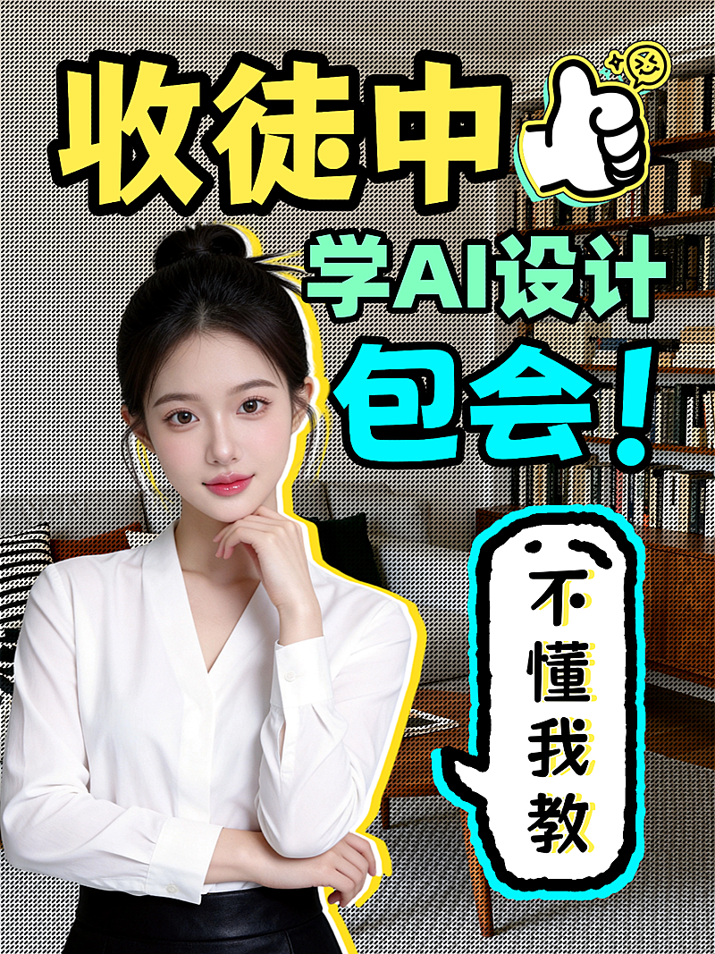 通用版学AI设计人物宣传人像小红书爆款封面