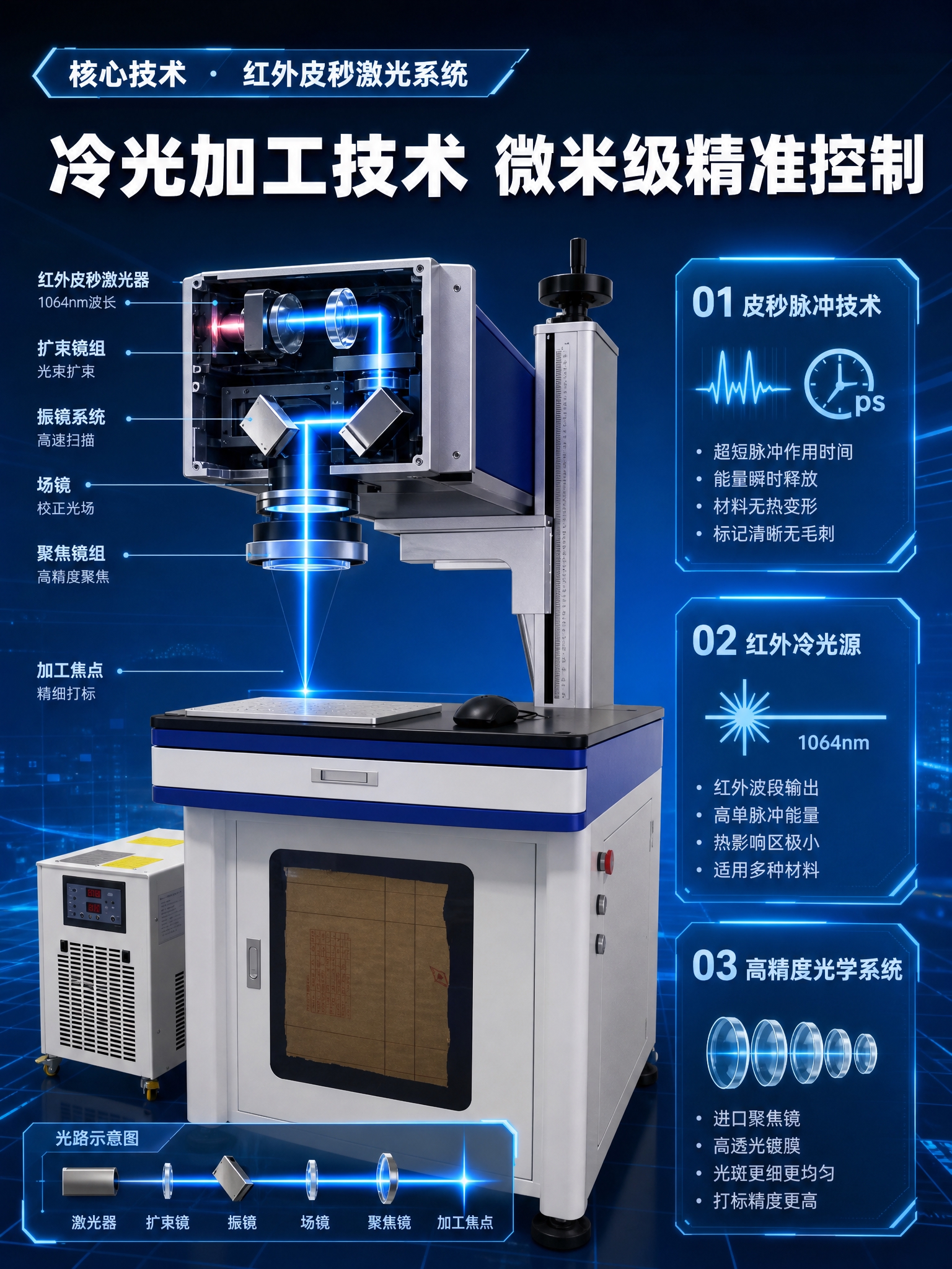 [商品] 使用【图1】红外皮秒激光打标机；保留设备整体结构与外… - 图片创意预览