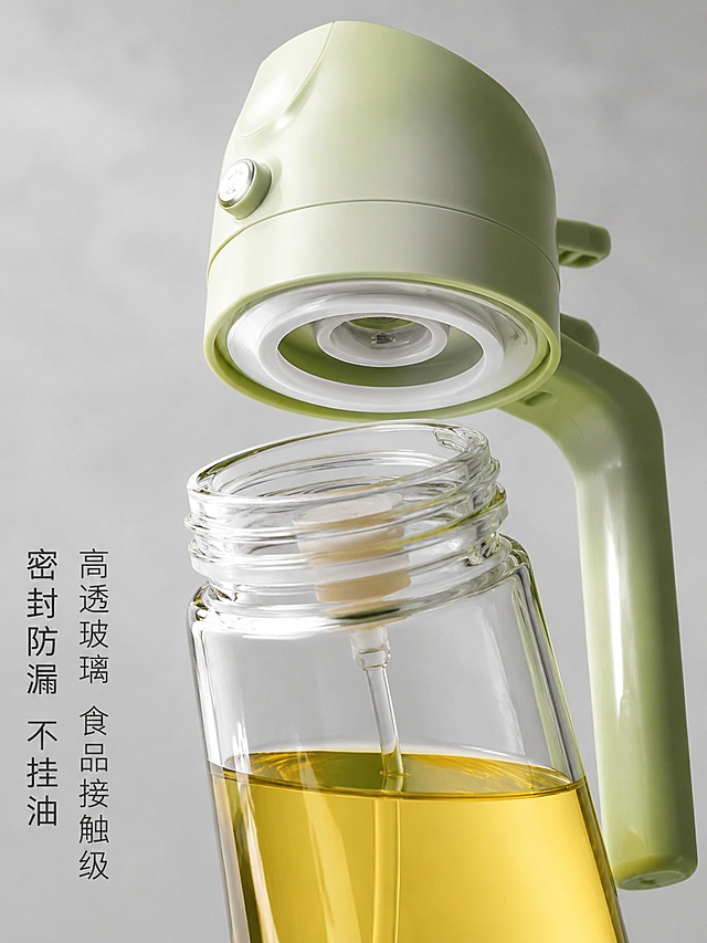 「图片1」，生成一套主图（5张），商品名称是两用油壶，卖点是厨房神器 喷倒两用，适配小红书平台，主图比例为3:4
