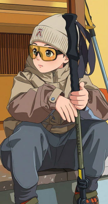 图片生成动漫人物照片：要求保留原有的场景 人物要求可爱点预览效果