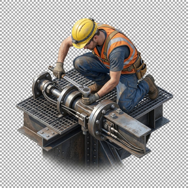 3D isometric working construction worker, top-down aerial perspective, only one main worker, wearing预览效果