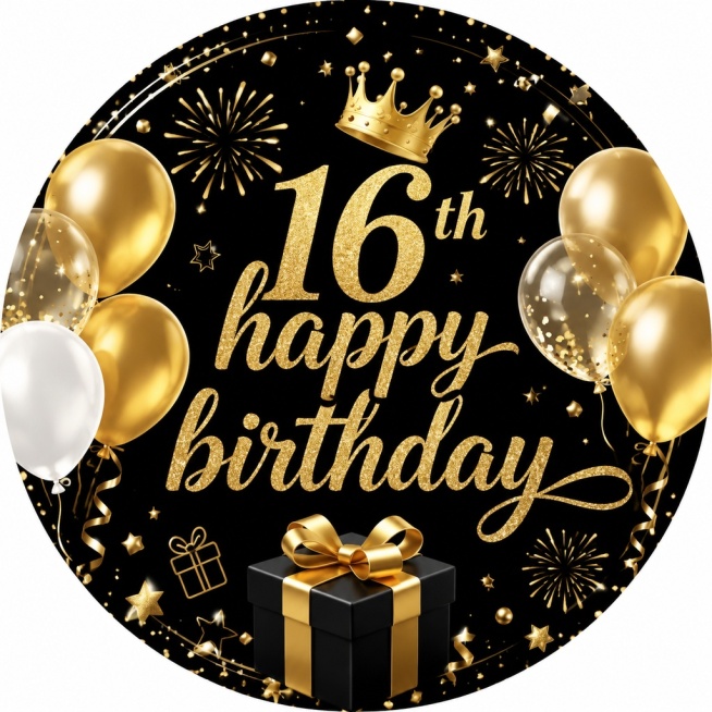 设计16岁生日圆形图预览效果