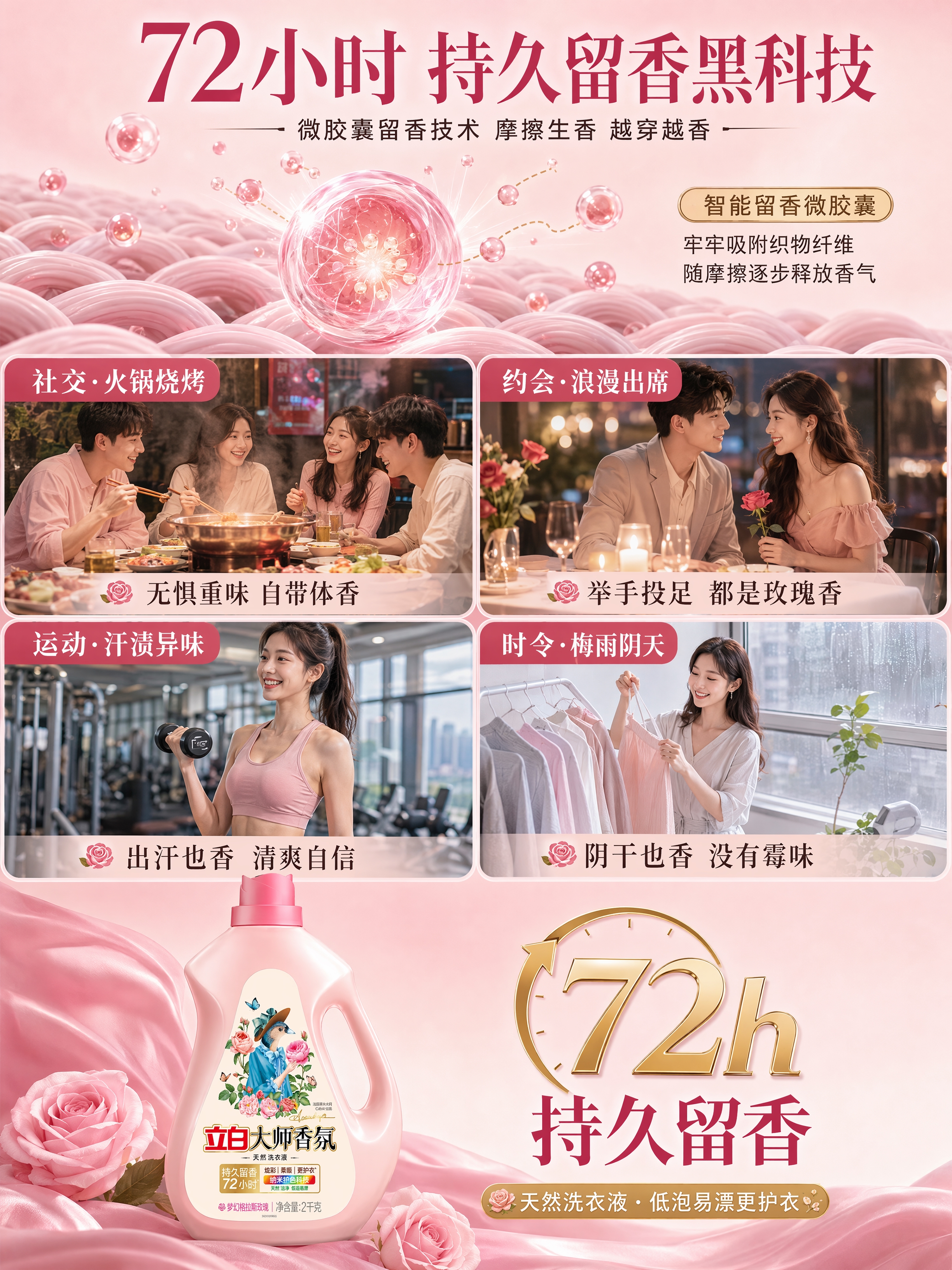 [商品] 使用【图1】立白大师香氛天然洗衣液（2kg粉色瓶装）… - 图片创意预览