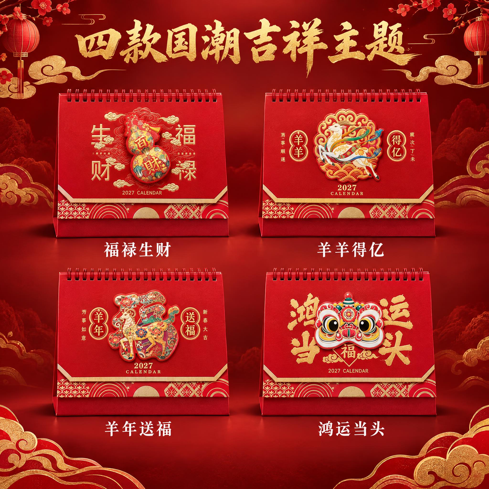 [主图-3] 多款展示，主题：四款吉祥主题 任选心意。 [统一… - 图片创意预览
