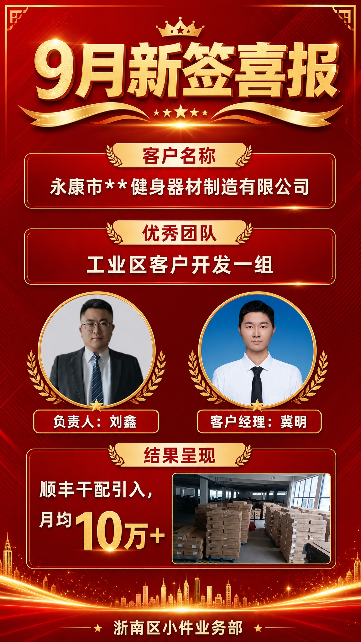 一张竖版9:16的企业喜报海报，红色喜庆商务风格，主色调为正红… - 图片创意预览