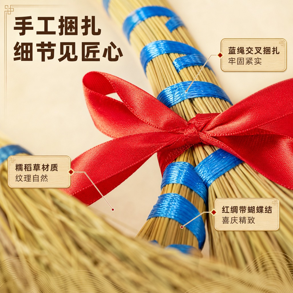 [商品] 使用【图3】糯稻草蓝绳捆扫把配红绳三支款；重点保留红… - 图片创意预览