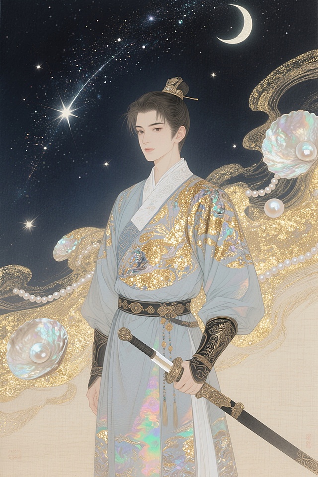 星月夜下的俊美少年