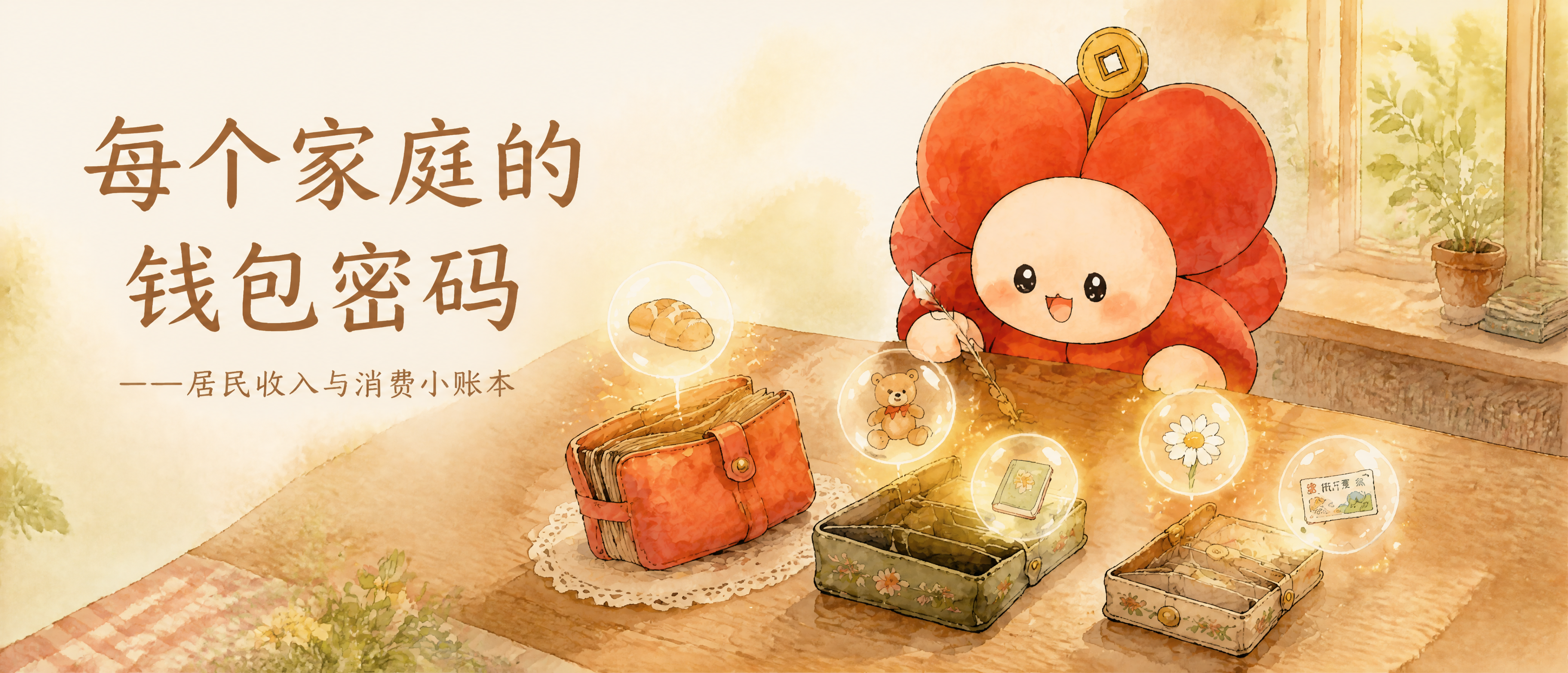 治愈水彩绘本风，手绘水彩质感，纸张纹理，柔光，自然水彩晕染边缘… - 图片创意预览