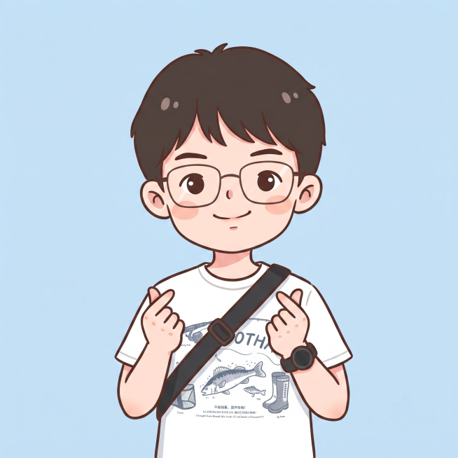 参考图中男性转为Q版卡通形象，保持脸部特征和眼镜，比心手势，简化背景为纯色浅色，可爱风格适合教学场景预览效果