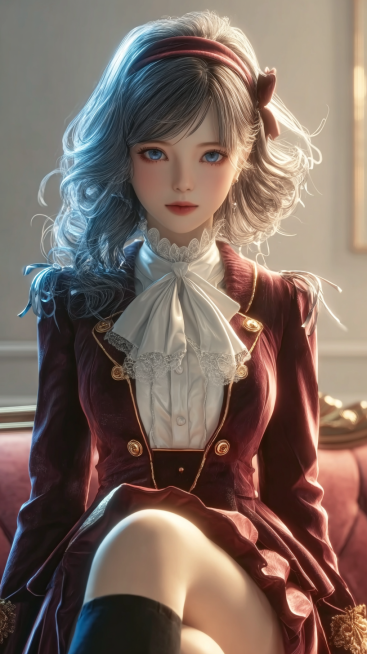 masterpiece, best quality, 8k, ultra-detailed, CG anime girl, full body shot, slender graceful figur预览效果