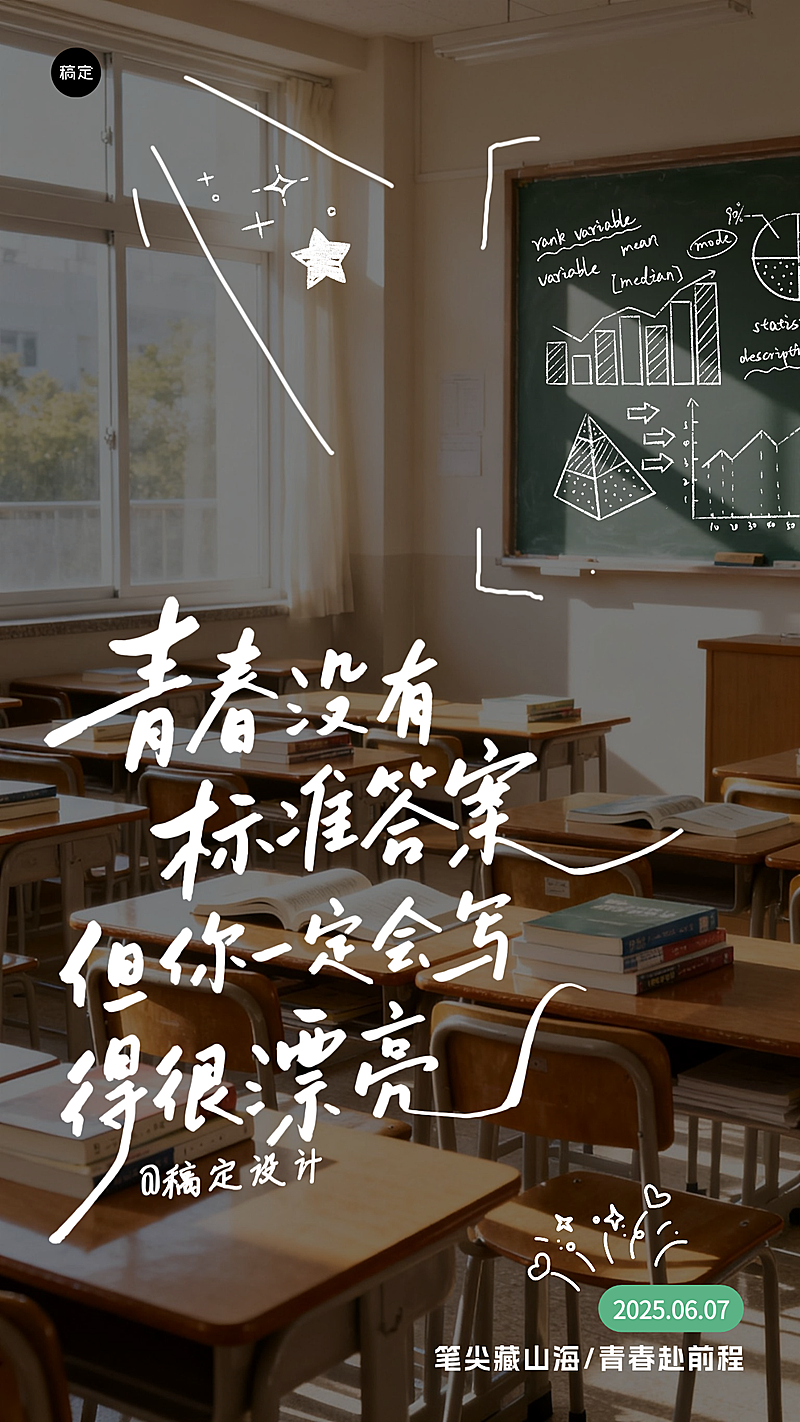 高考祝福正能量激励暖心治愈系手机海报