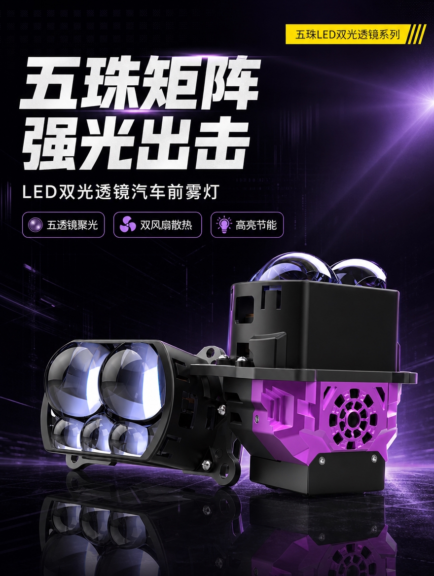 [商品] 使用【图7】参考版式风格，使用【图1】五珠LED双光… - 图片创意预览