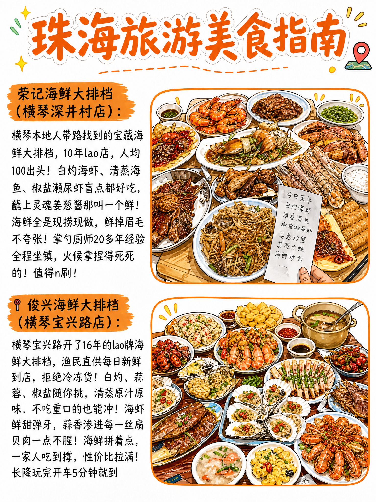 参考image1贵阳美食指南的手绘风格（橙色手写大标题、橙色笔… - 图片创意预览