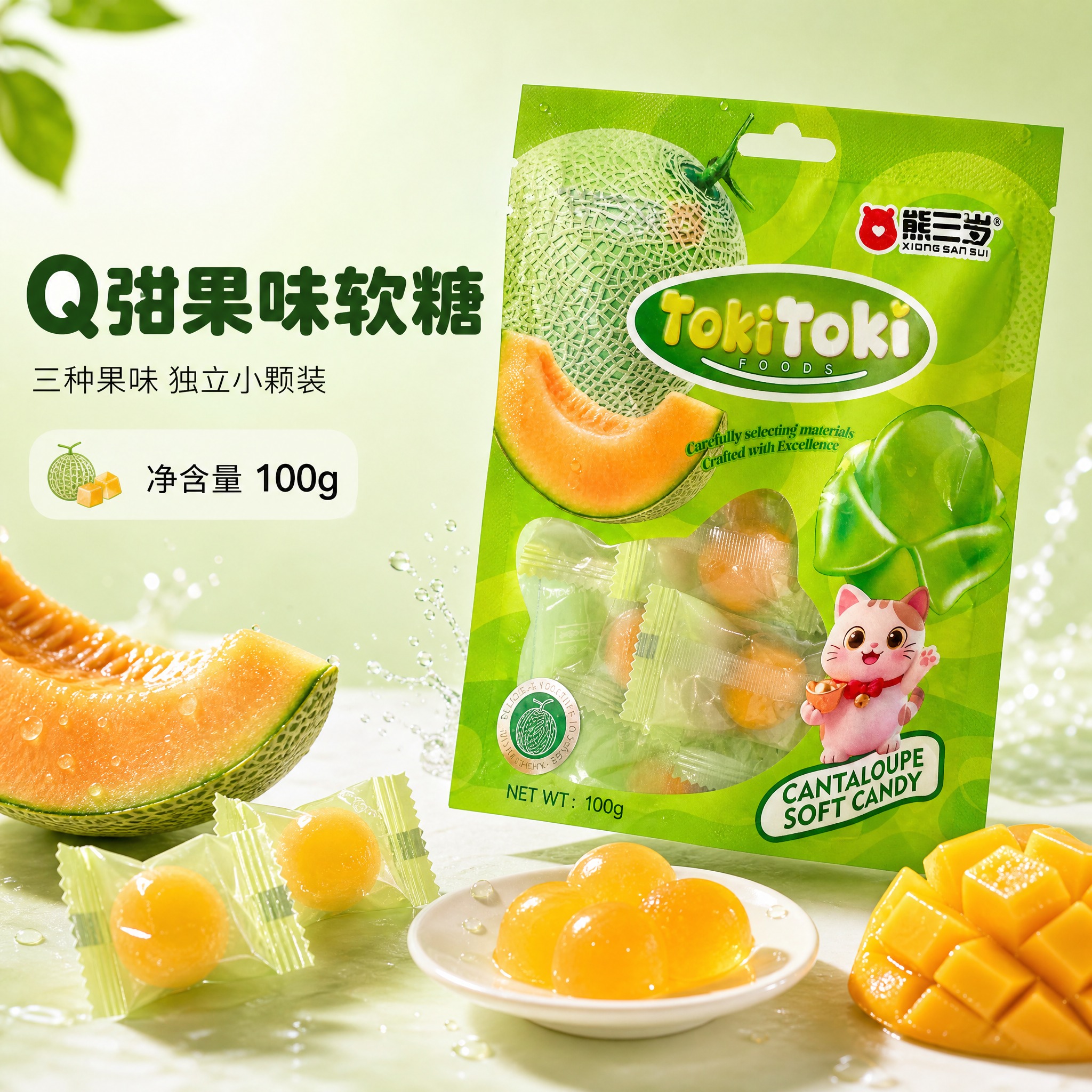 [主图-1] 熊三岁 TokiToki 果味软糖 100g 首… - 图片创意预览