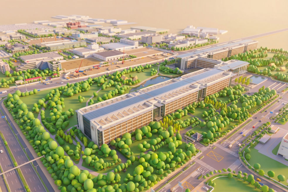 将图片中的建筑改成C4D风格，萌萌哒可爱风格，保持整体布局和场景结构不变预览效果