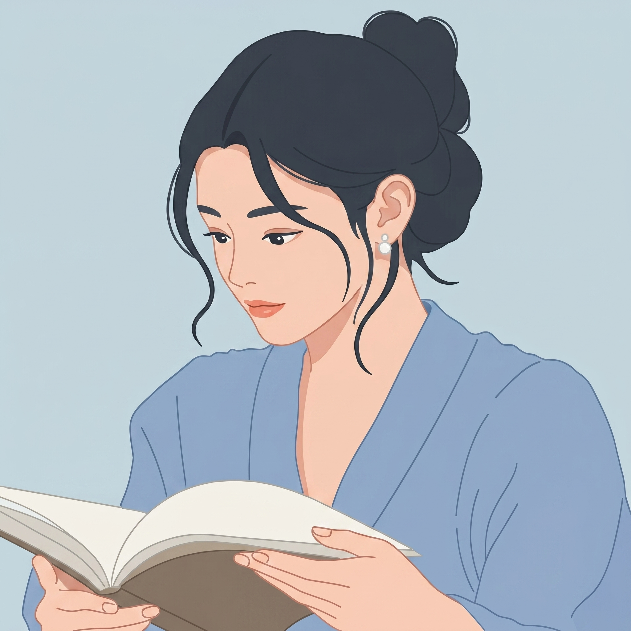 将绘画风格改为韩系扁平插画绘画风格。把耳钉改成小珍珠耳钉，修复… - 图片创意预览