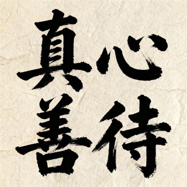 毛笔字写：真心善待预览效果