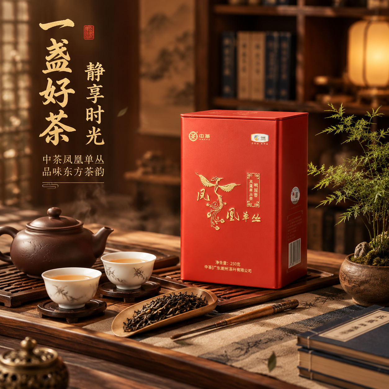 [主图4-方图] 抖音电商茶叶主图，沉浸式茶席场景，中茶凤凰单… - 图片创意预览