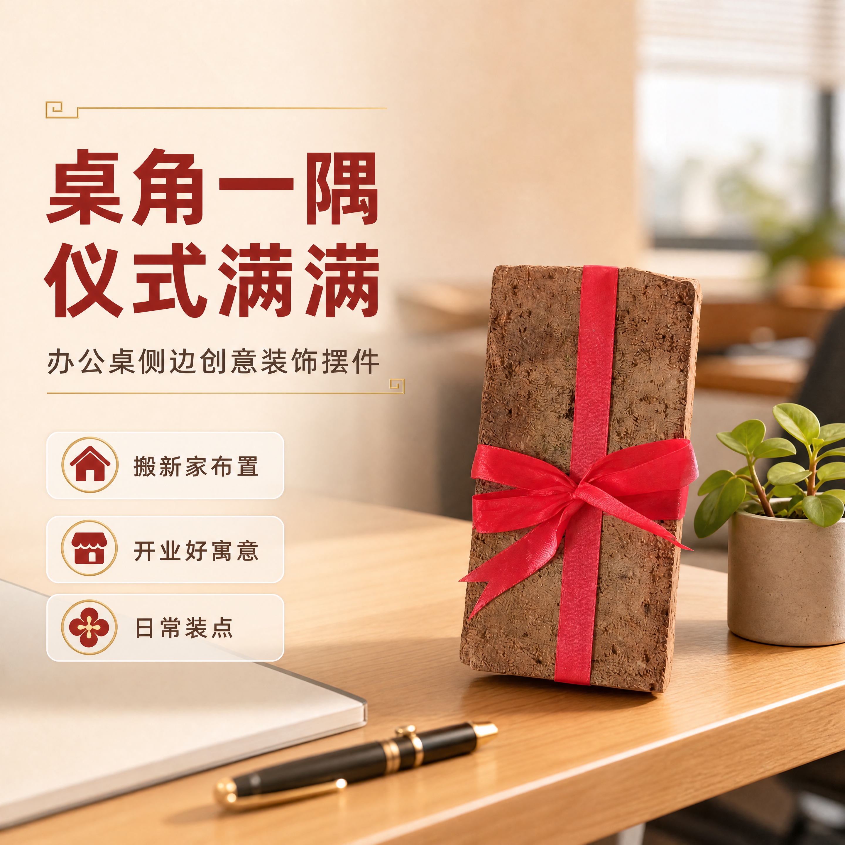 [商品] 使用【图1】红砖捆红绳装饰摆件；保留红砖长方体外形、… - 图片创意预览