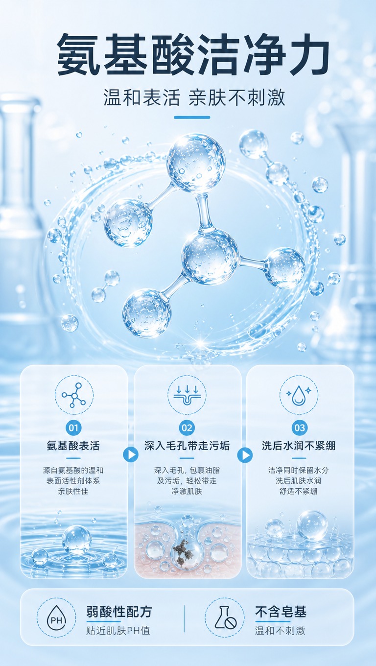 [商品] 本页为成分机理专页，无需产品瓶身主图；重点展示氨基酸… - 图片创意预览