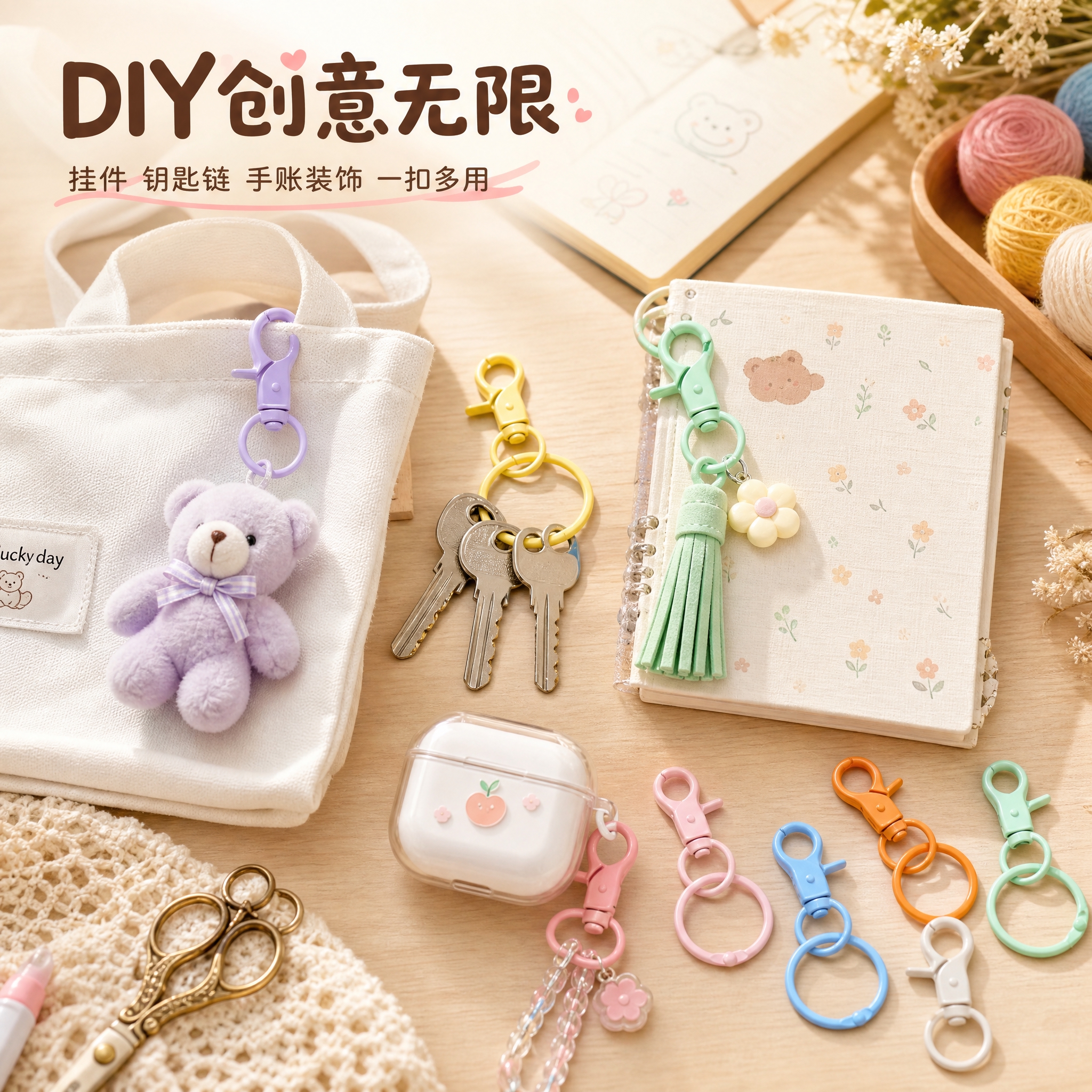 [主图-4] 使用场景与成品效果展示，让用户直观看到钥匙扣的D… - 图片创意预览