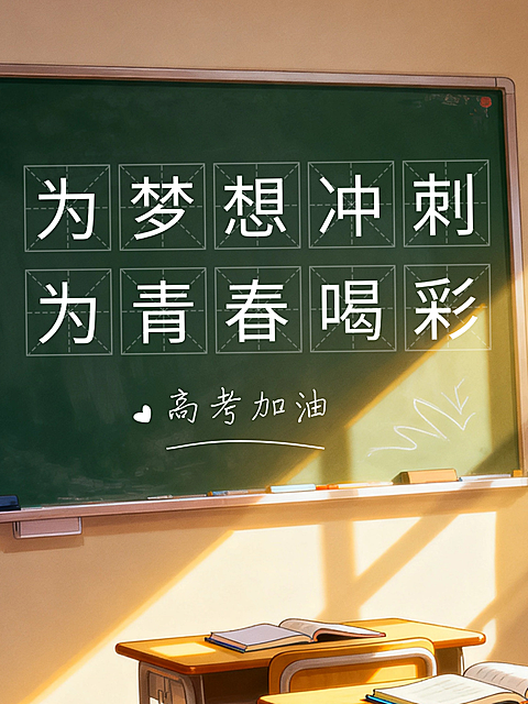 高考加油祝福爆款吸睛大字通用小红书封面