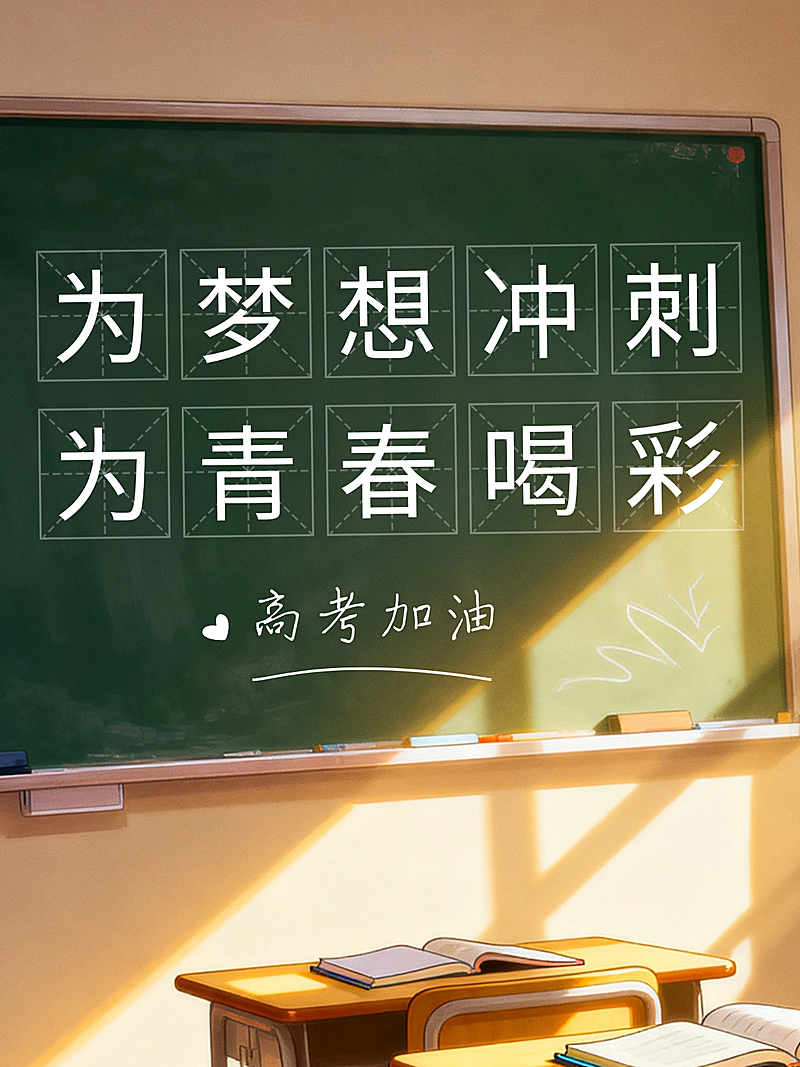 高考加油祝福爆款吸睛大字通用小红书封面