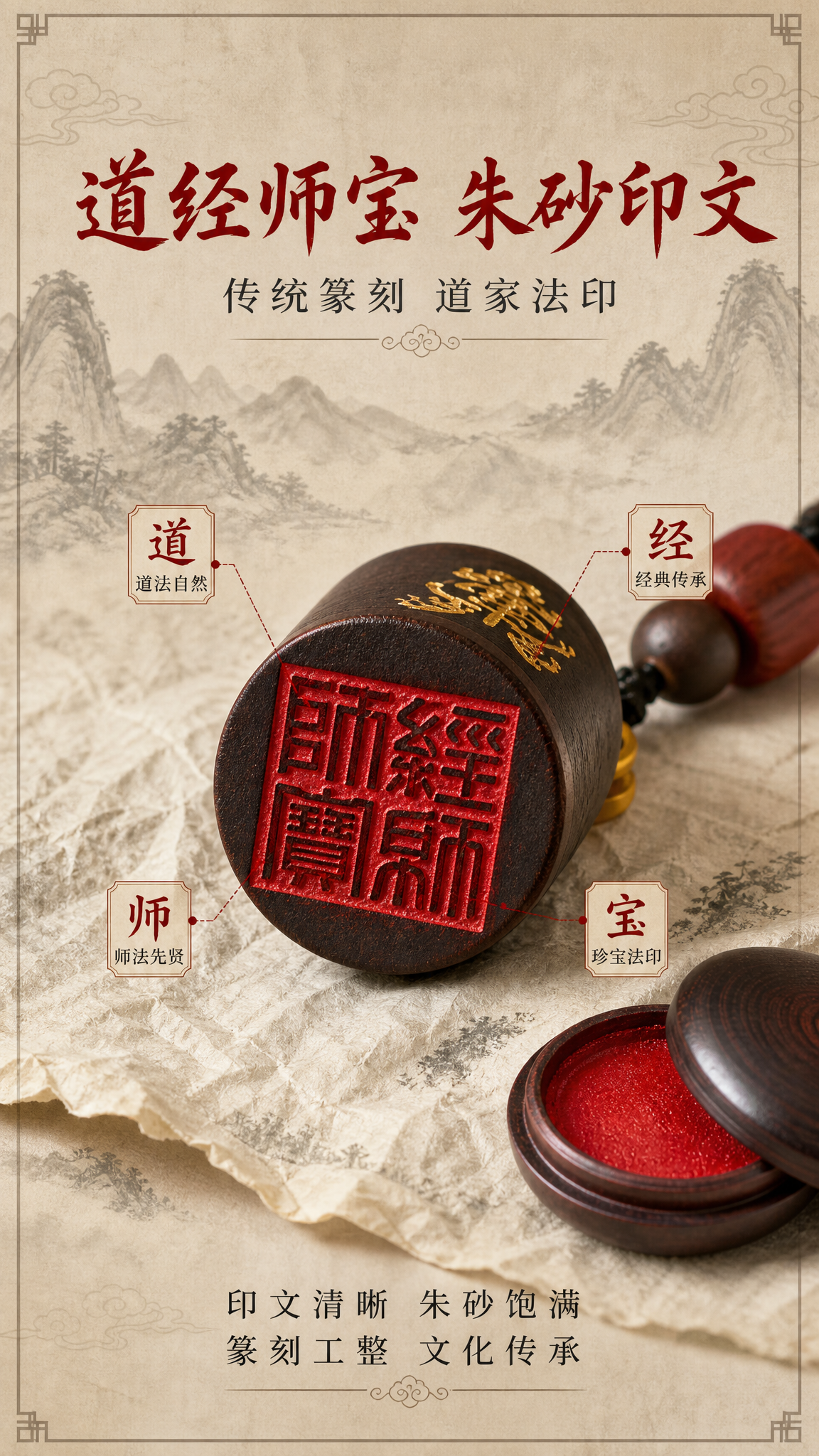 [商品] 使用【图1】龙虎山道家桃木印章吊坠；保留圆柱形桃木印… - 图片创意预览